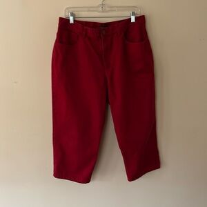 Lauren Jeans Company Ralph Lauren Red Cropped Jeans Size 14